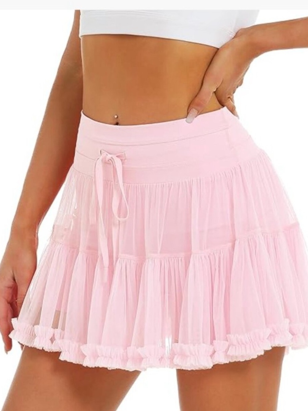 New Made by Molly Soft Pink Tiered Piourette Tennis Skort